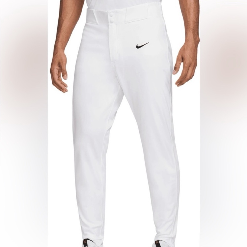 Nike XXL Pants Vapor Baseball Pants white with black logo belt loops pockets NWT